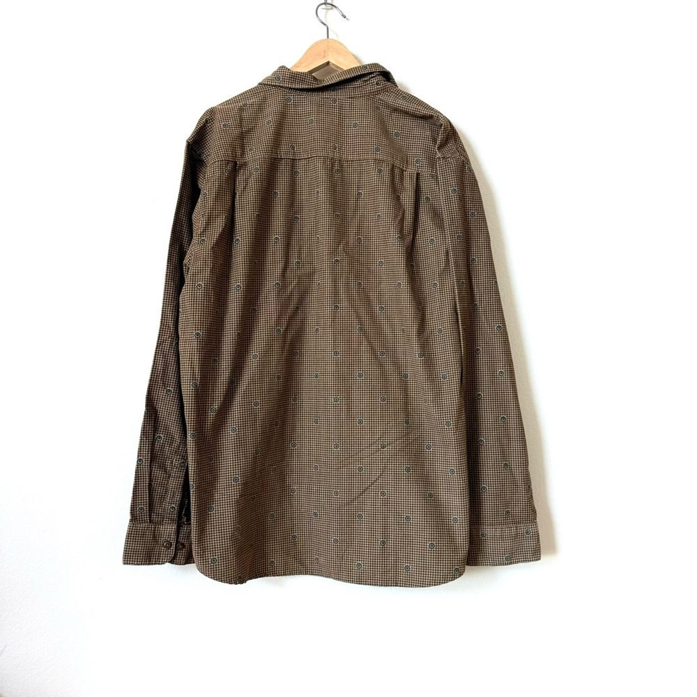 RVCA Brown Houndstooth Button Up Freeman Corduroy Long 100% Cotton Sleeve XXL - Picture 5 of 16